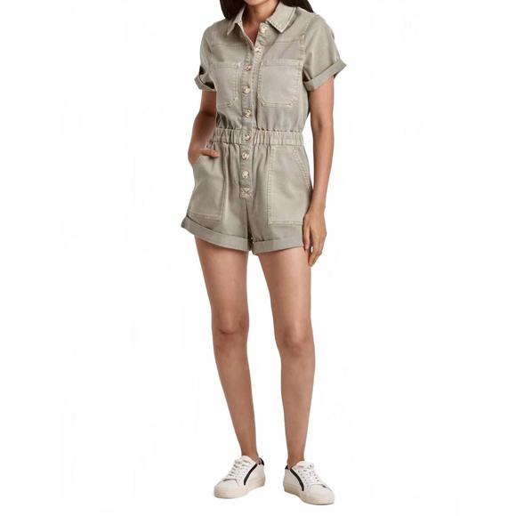 NEW DEAR JOHN DENIM jocie denim romper in matcha tea - Picture 4 of 4